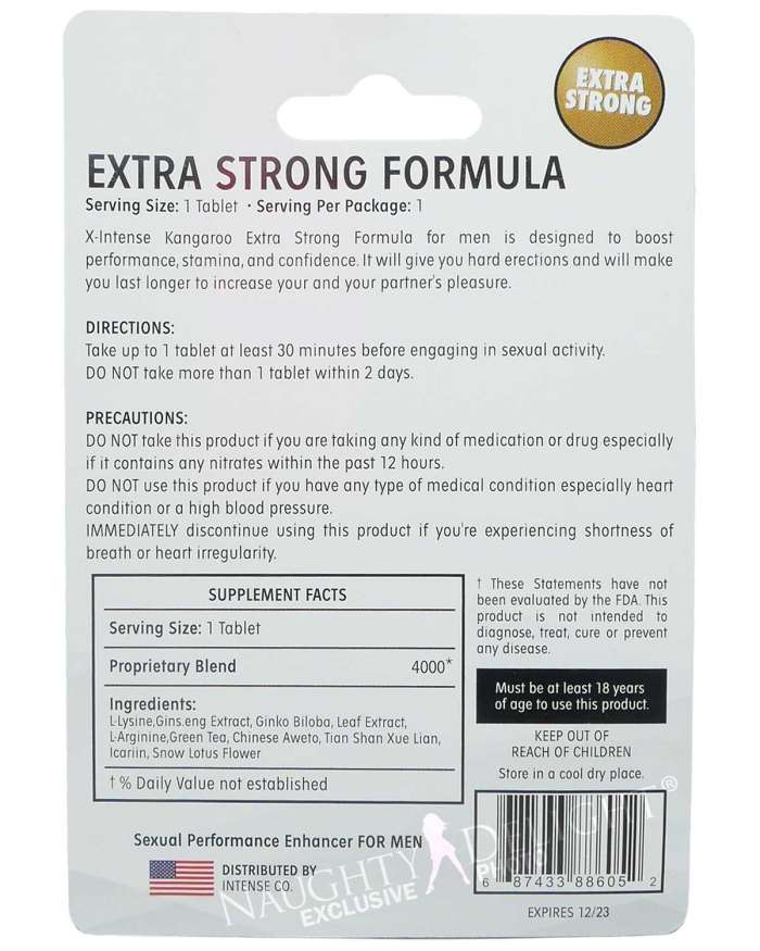 Kangaroo X-Intense Extra Strong White Sex Supplement (Lot Exp: 12/2026, CLOSEOUT SALE)