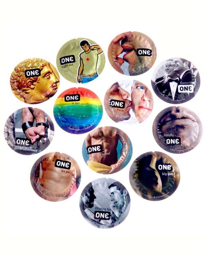 ONE Classic Select Pride Collection Lubricated Latex Condoms Display of 100